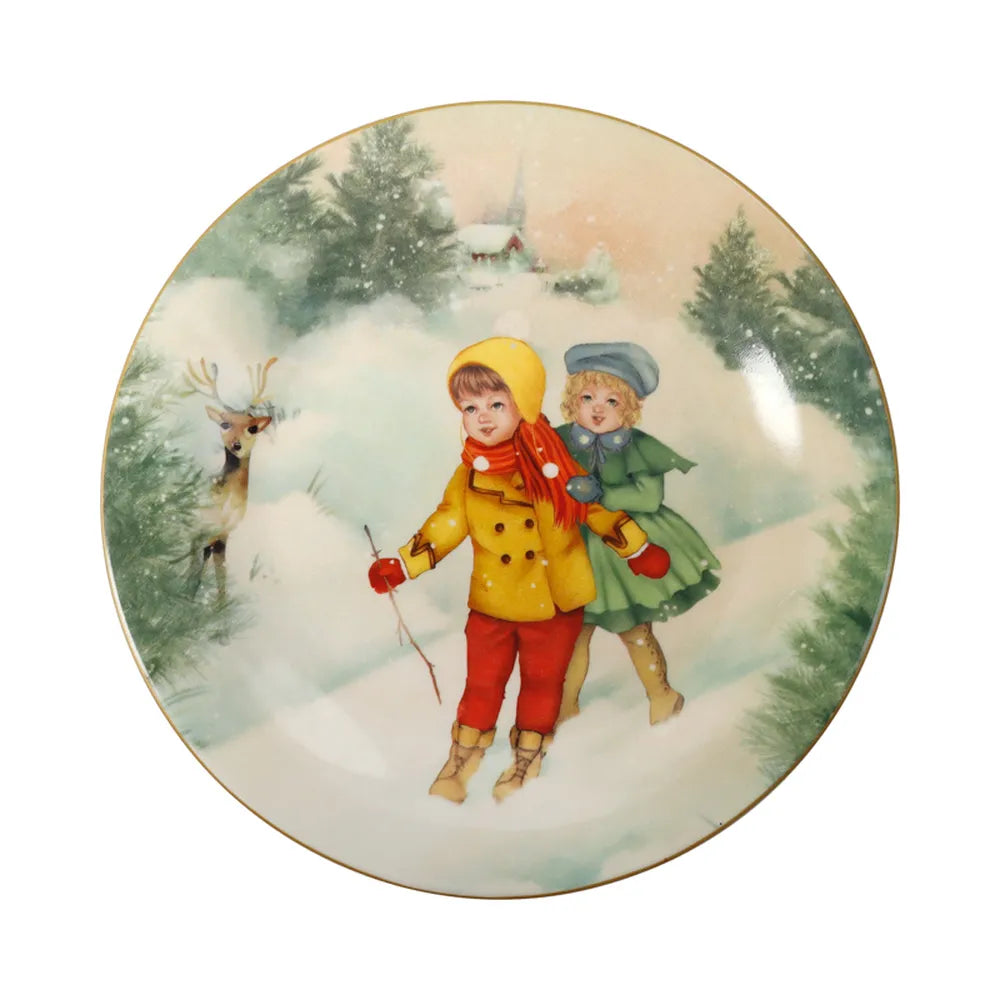 Piattino Bimbi Felici Porcellana Brandani decorativo per bambini in ceramica - DeMatteis.it