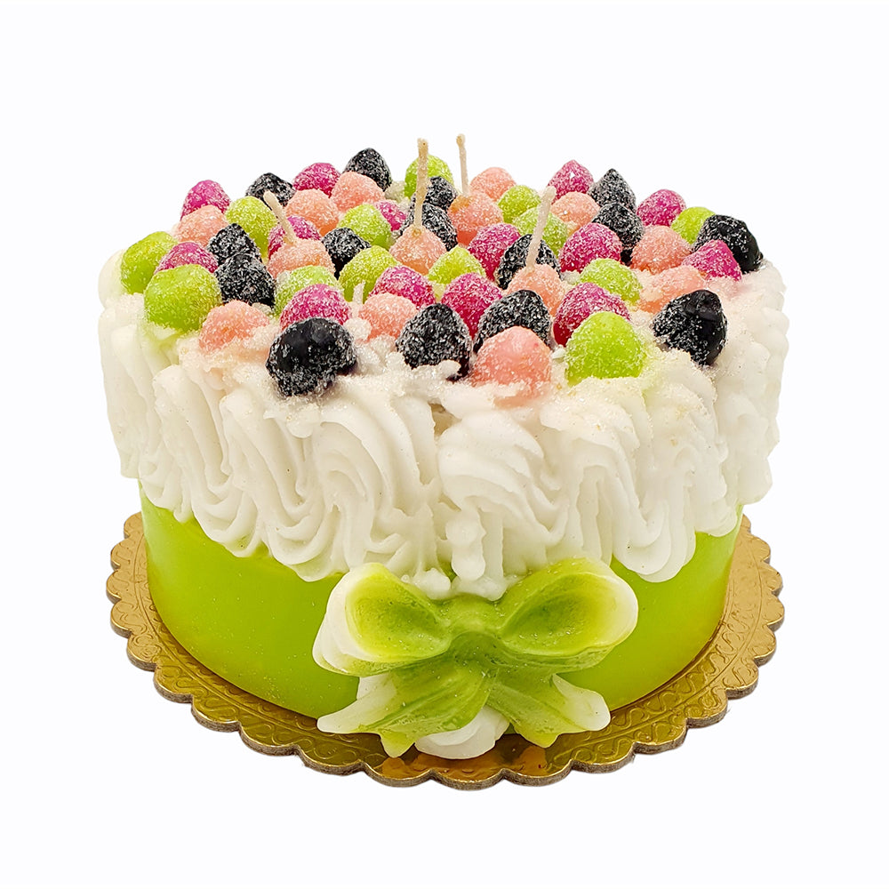 Candela Torta More 25x13 cm decorativa con gommose colorate e panna montata - DeMatteis.it