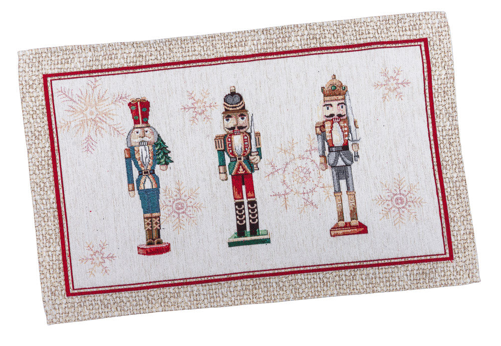 Runner Schiaccianoci 33x100 cm centrotavola decorativo natalizio con motivi tradizionali - DeMatteis.it