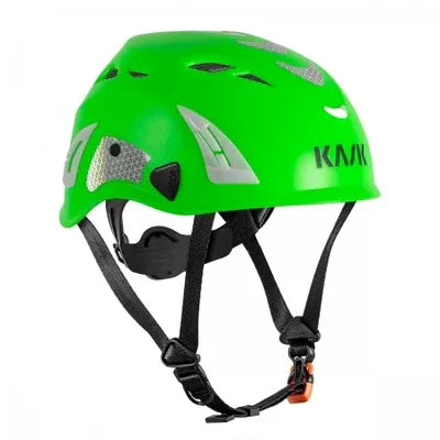 Casco Kask Superplasma Aq Hi Viz Lime Fluo con calotta fluorescente, sistema di ventilazione integrato e compatibilità completa con accessori professionali. | Dematteis.it