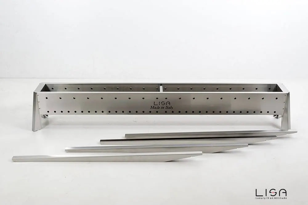Cuoci Arrosticini Lisa Miami 1500 in acciaio inox satinato con gambe pieghevoli e sistema brevettato doppia parete per cottura professionale arrosticini | Dematteis.it