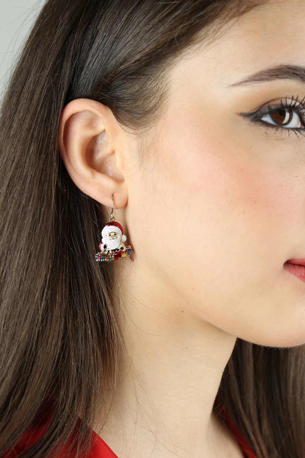Orecchini Natalizi Babbo Natale accessorio gioielleria a tema natalizio con pendenti decorativi - DeMatteis.it