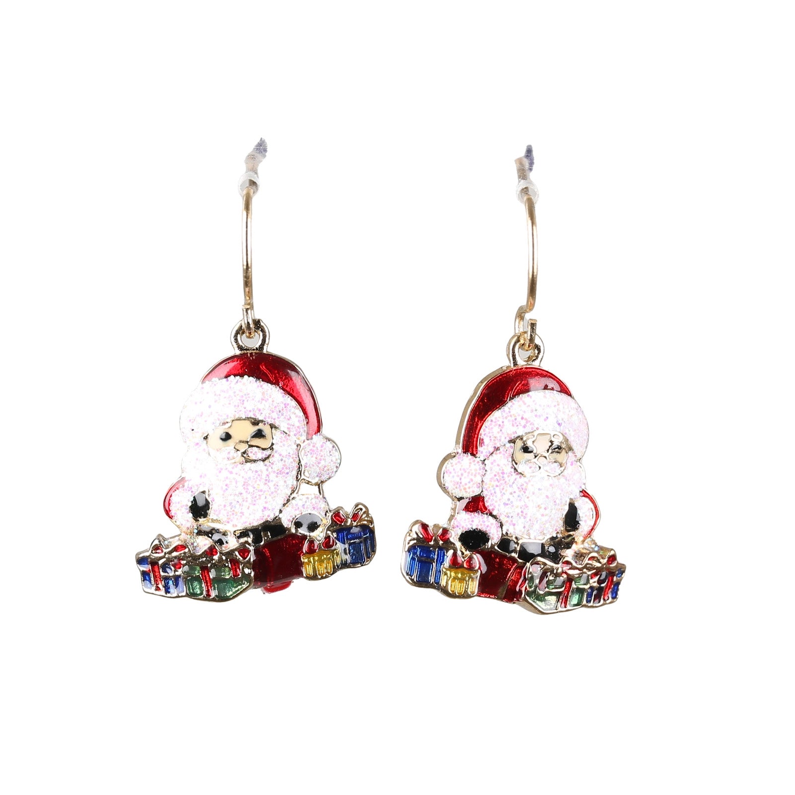 Orecchini Natalizi Babbo Natale pendenti con gancio per accessorio gioielleria natalizia - DeMatteis.it