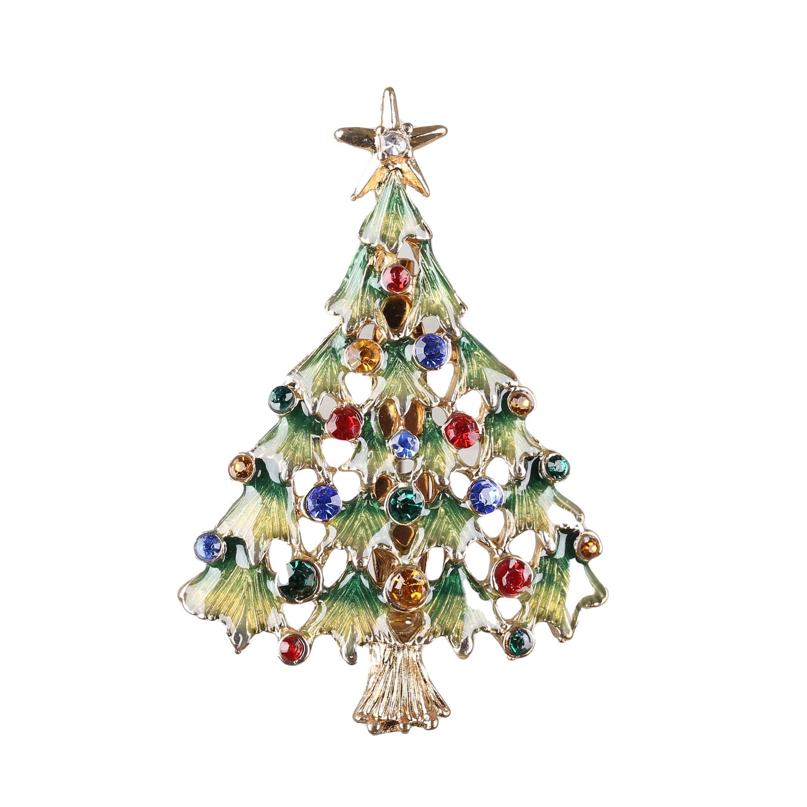Spilla Natalizia Albero Di Natale decorativa con strass multicolore per accessorio natalizio - DeMatteis.it