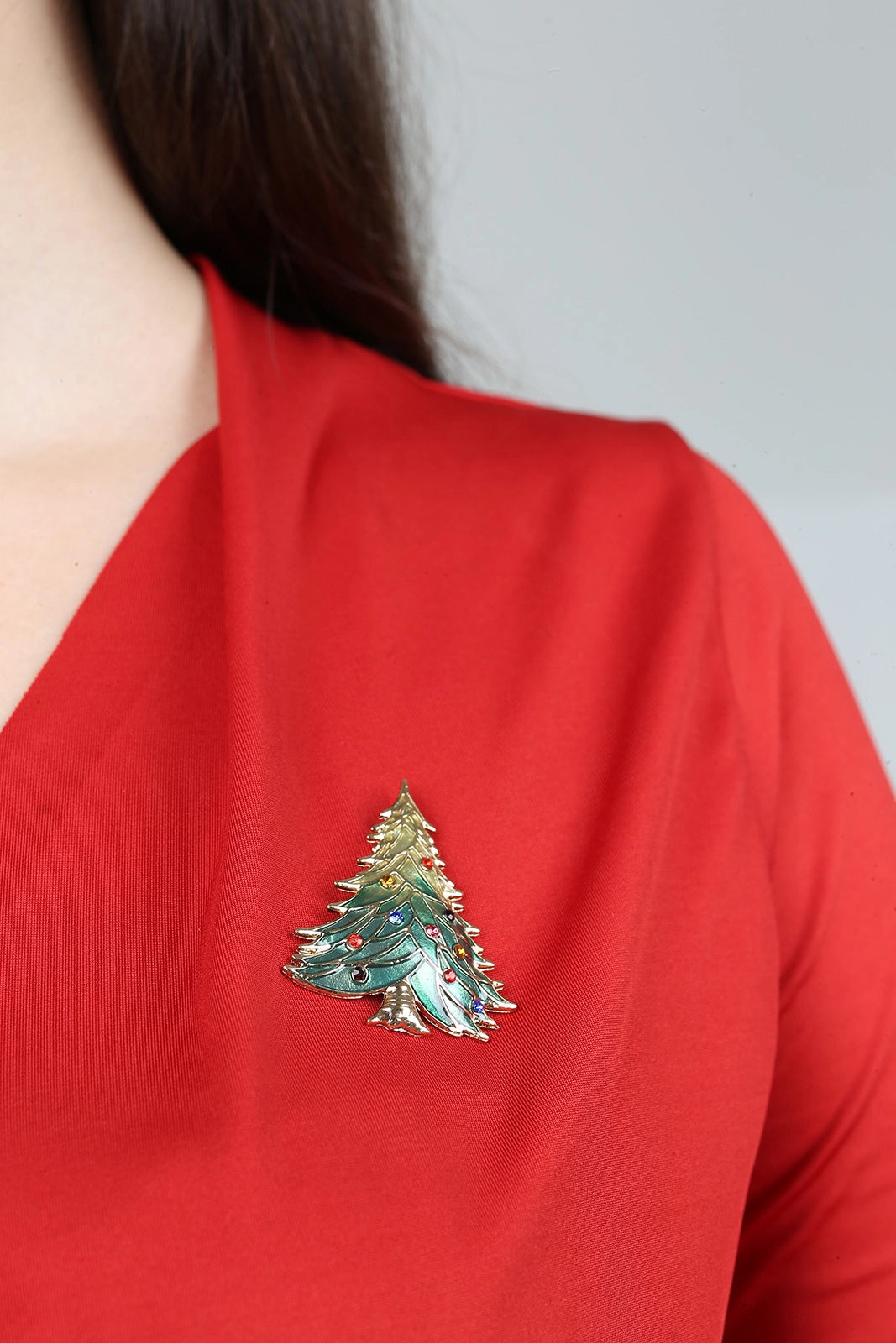 Spilla Natalizia Albero Di Natale Verde accessorio decorativo per abbigliamento delle feste - DeMatteis.it