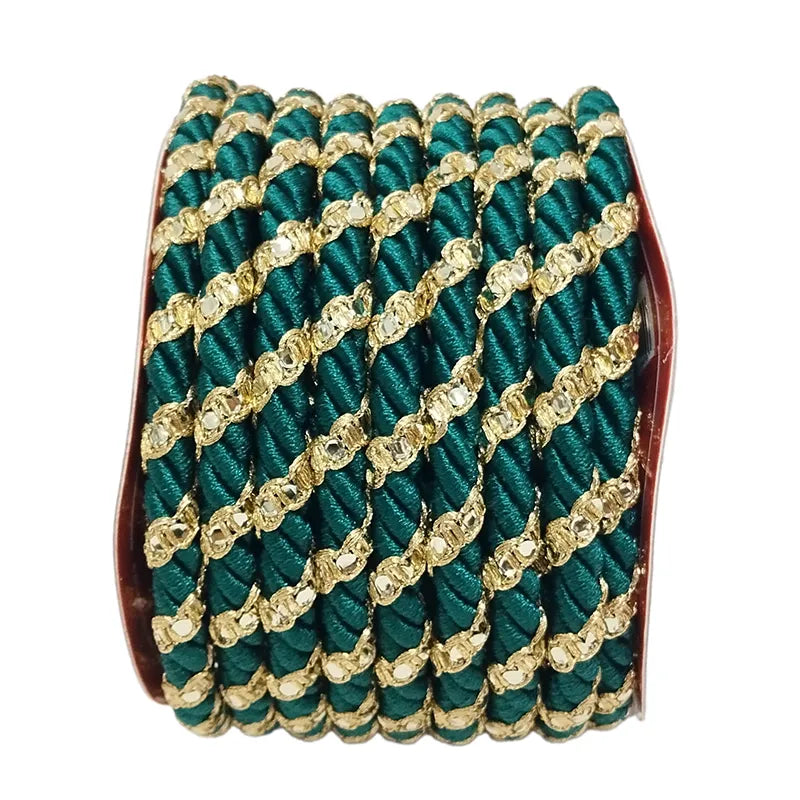 Cordone decorativo verde e oro da 10 m per rifinitura e decorazione artigianale - DeMatteis.it