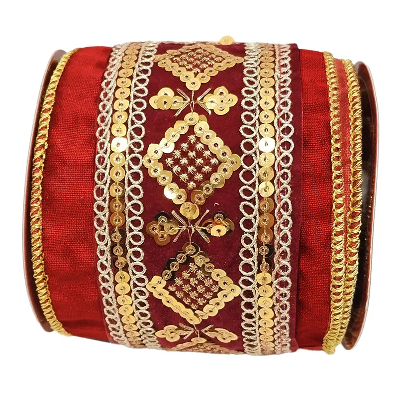 Nastro Velluto Decoro Centrale Oro 5 Metri