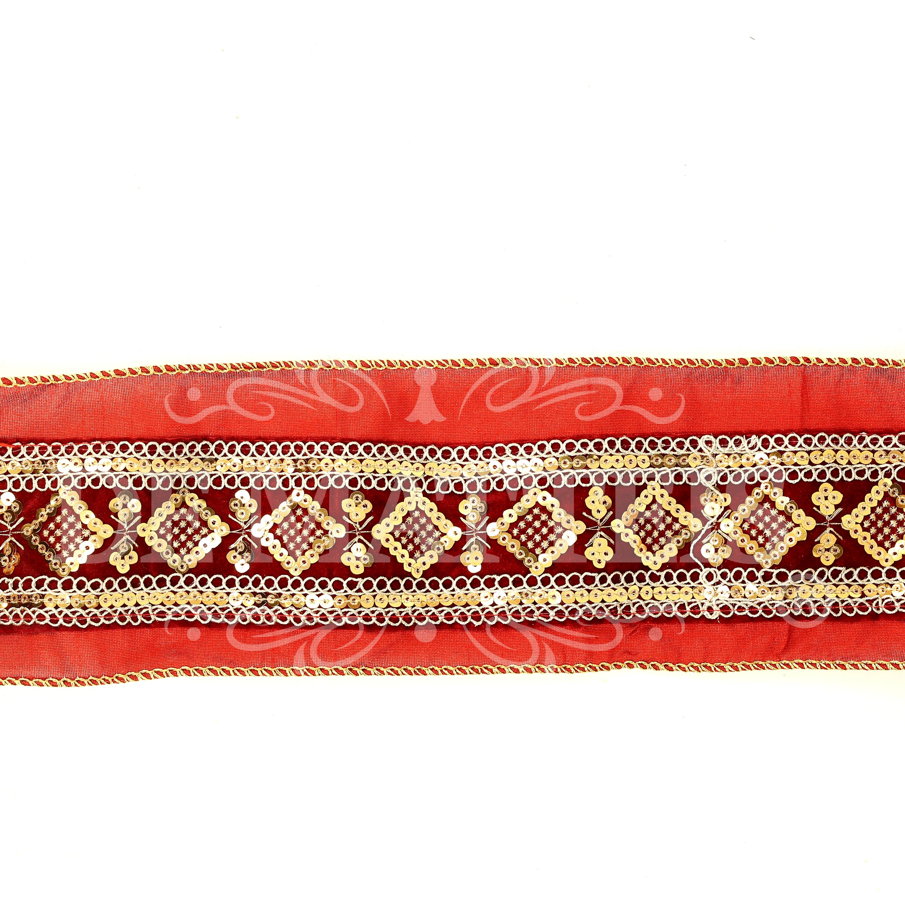 Nastro Velluto Decoro Centrale Oro 5 Metri