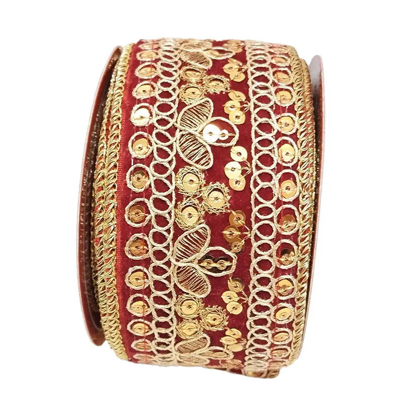 Nastro Velluto Decoro Oro 5 metri per decorazioni e confezioni regalo con finiture dorate - DeMatteis.it