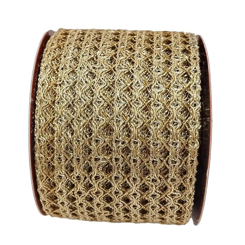 Nastro Oro 5 metri decorativo a rete metallica per confezioni regalo e decorazioni - DeMatteis.it