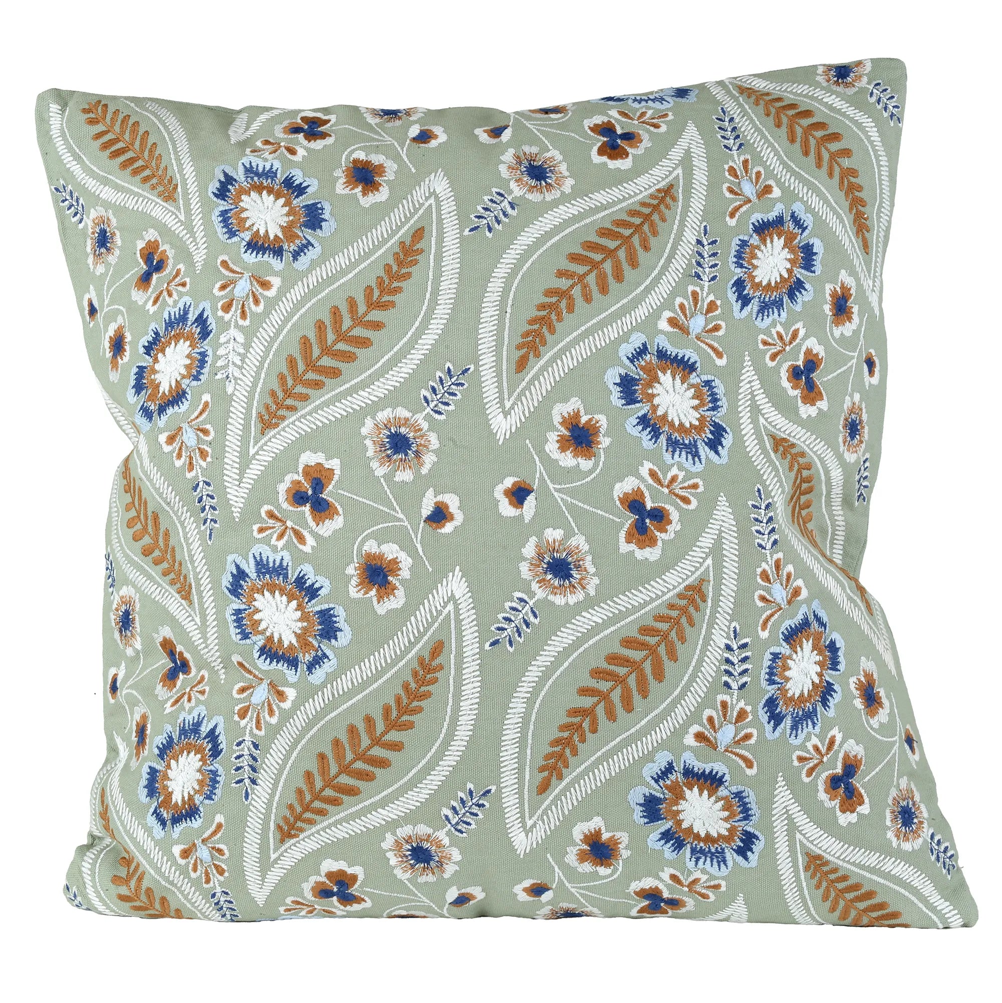 Cuscino 45x45 Cm Cotone Ricamo Floreale