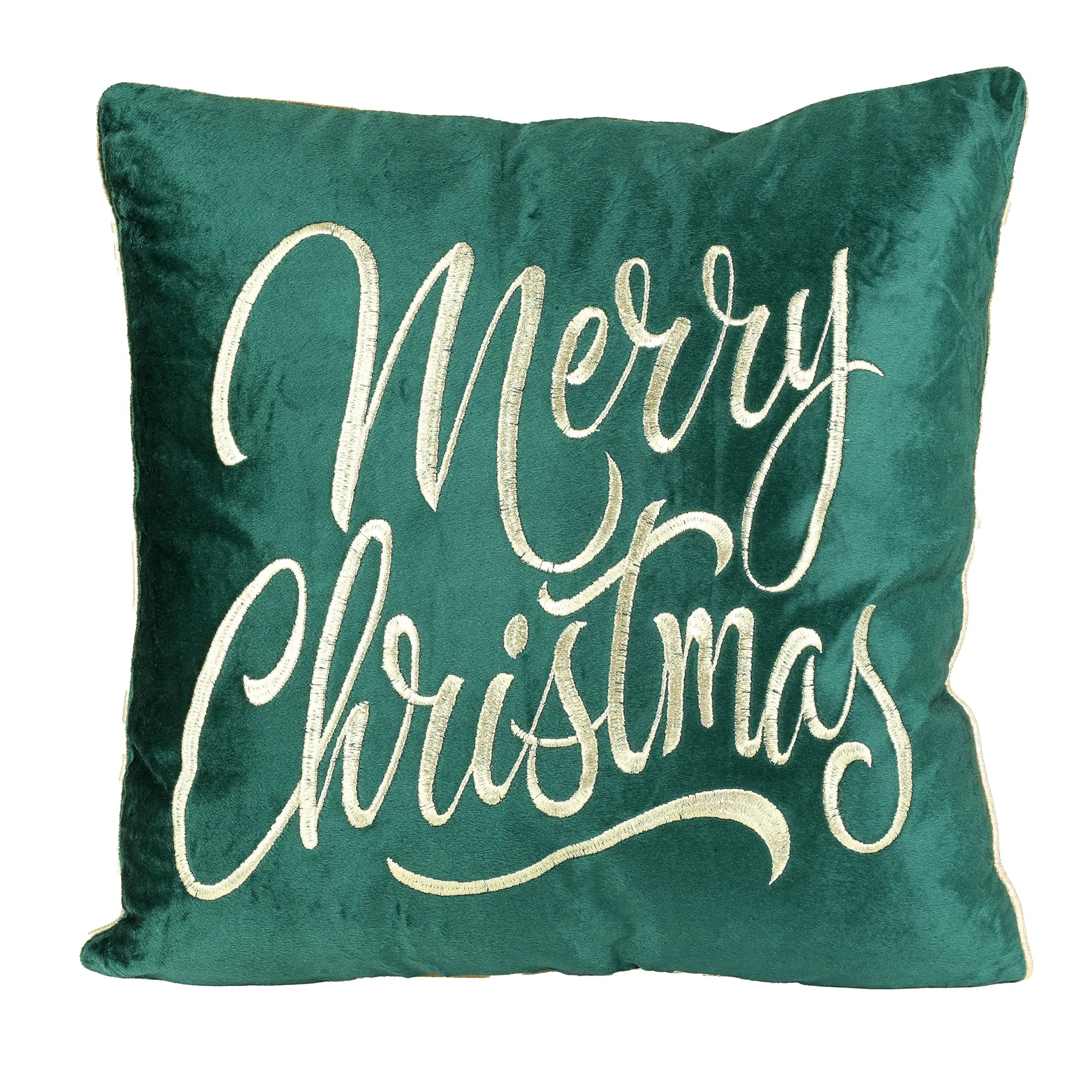 Cuscino 45x45 Cm Velluto Verde Merry Christmas