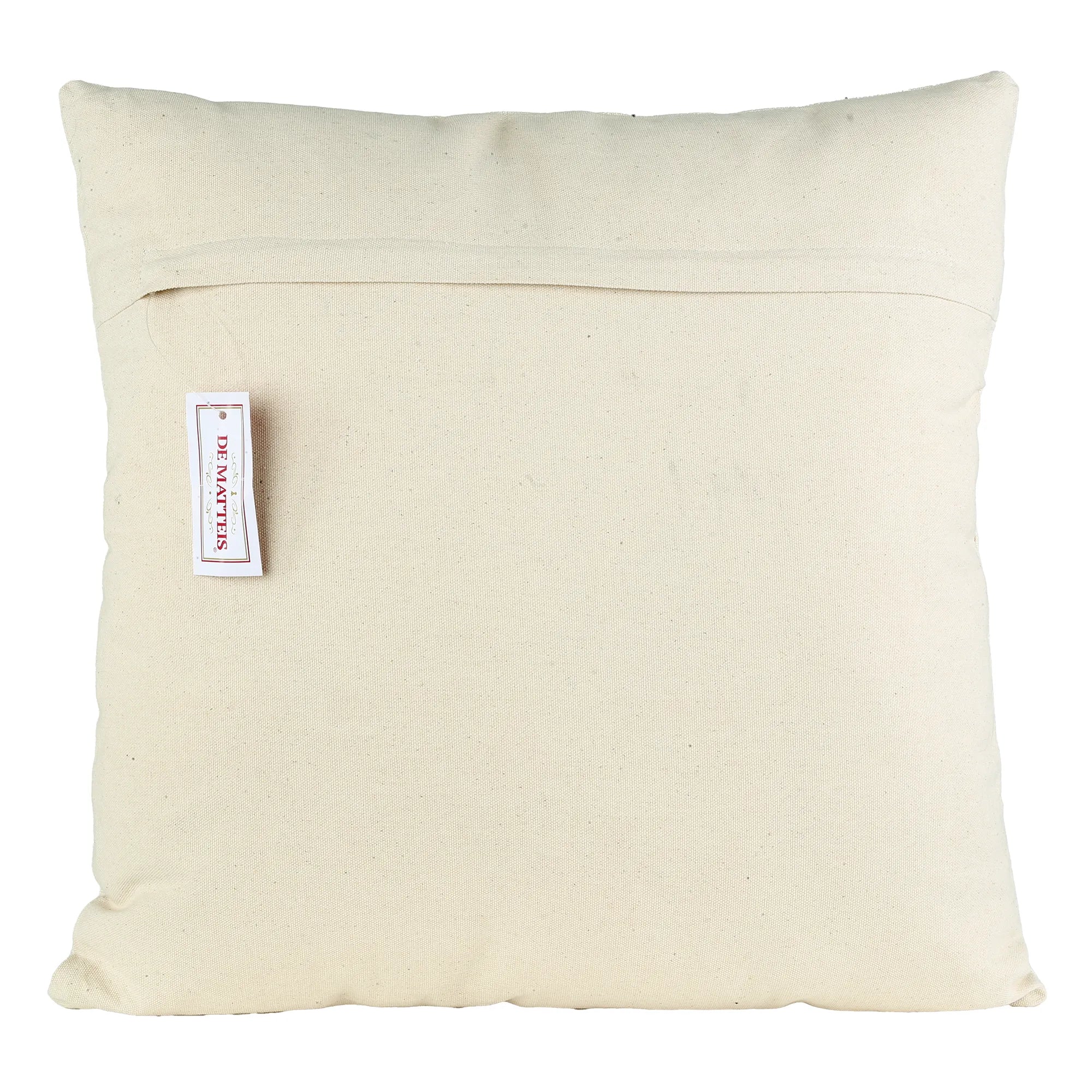 Cuscino 45x45 Cm Crema Ricamo Decoro Blu