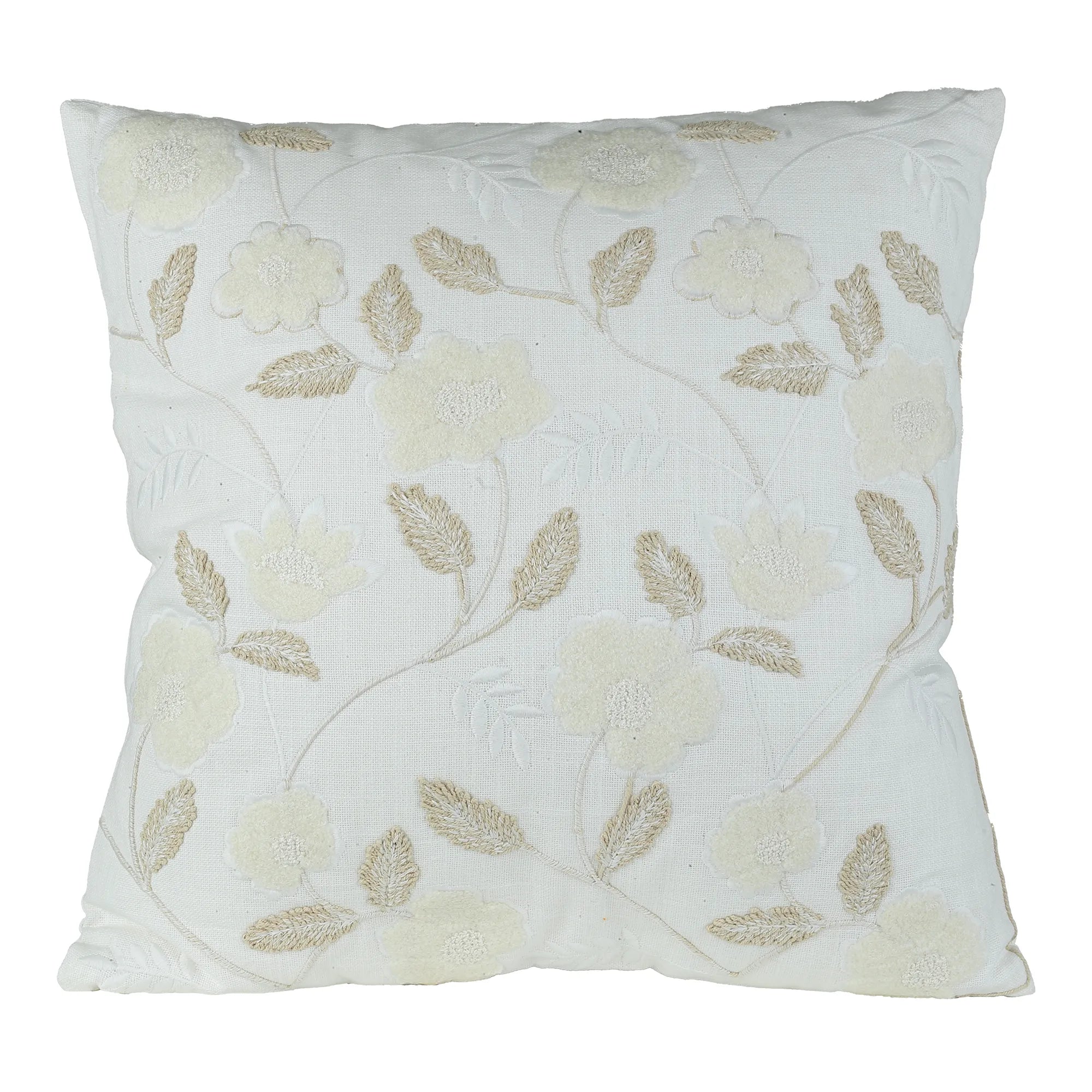 Cuscino 45x45 Cm Cotone Crema Ricamato