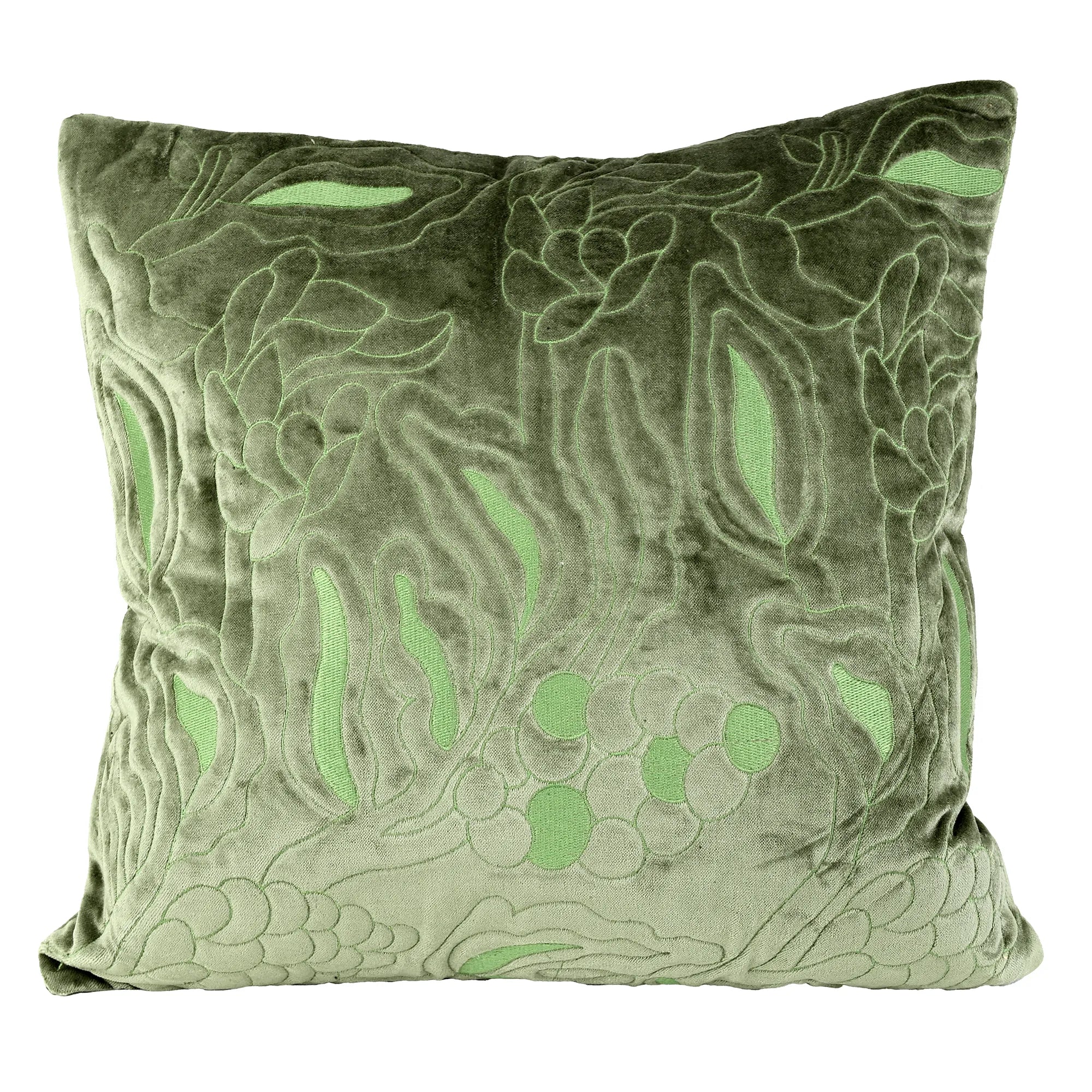 Cuscino 45x45 Cm Velluto Verde Quiltato