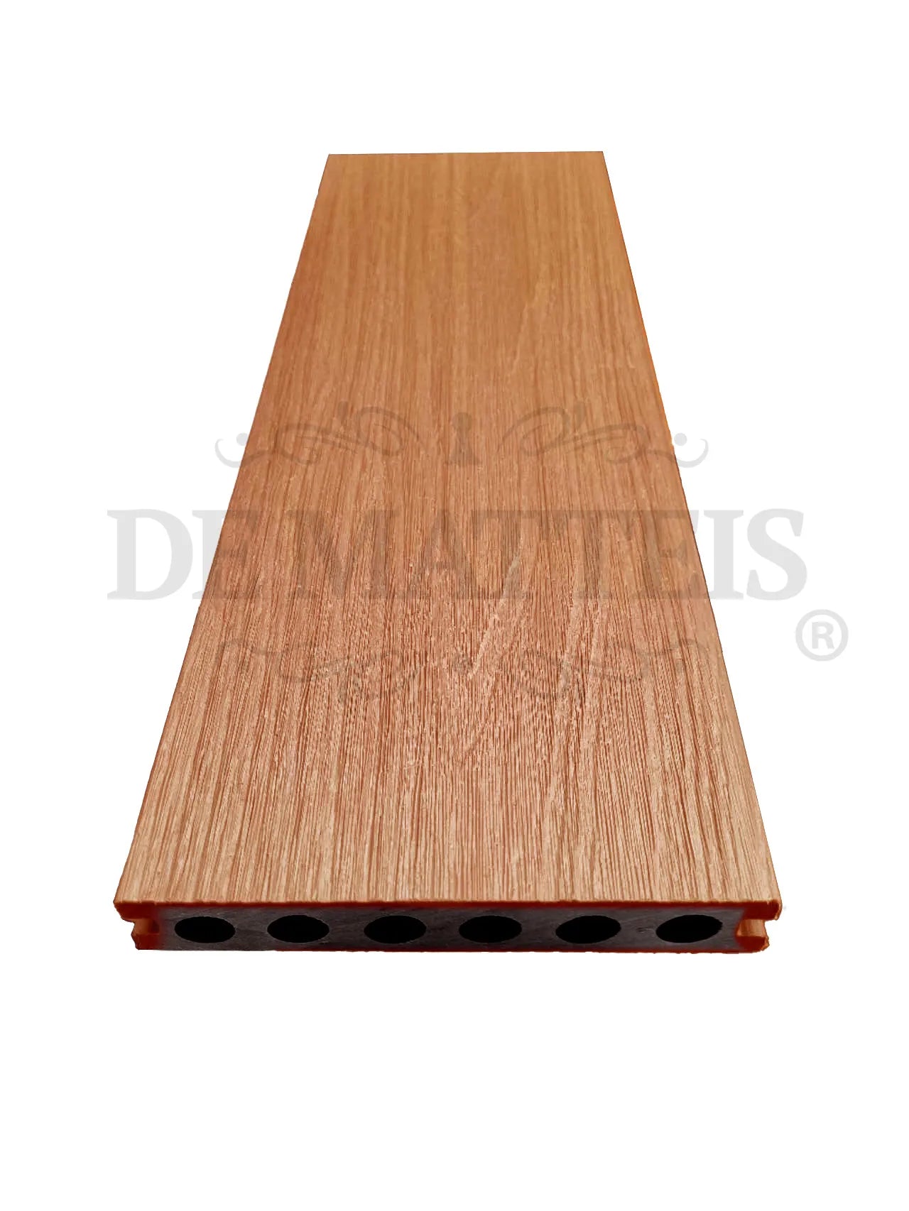 De Matteis, Listone WPC teak e noce 13,8x220 cm spessore 2,3 cm con texture venature naturali del legno e struttura cava interna - DeMatteis.it