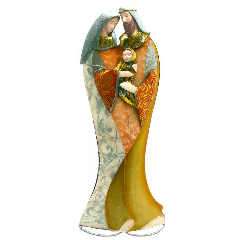 Natività Natale Colorata figura decorativa Sacra Famiglia per allestimento natalizio - DeMatteis.it