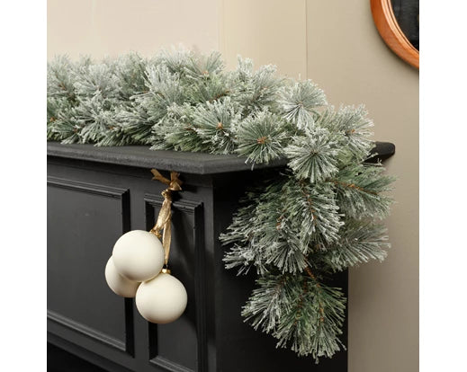 Festone Natalizio Cashmere 270 cm per decorazioni natalizie innevato in PVC - DeMatteis.it