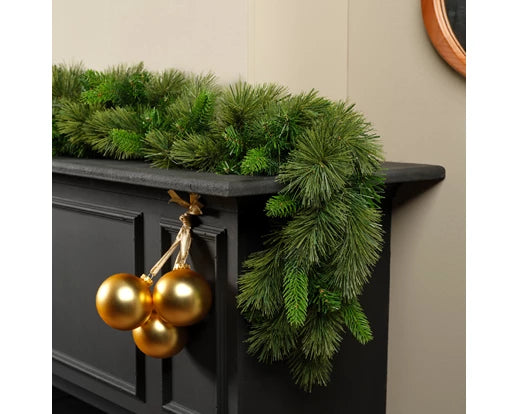 Festone Natalizio Edmonton 270 cm decorazione natalizia per interni con rami di abete artificiale - DeMatteis.it