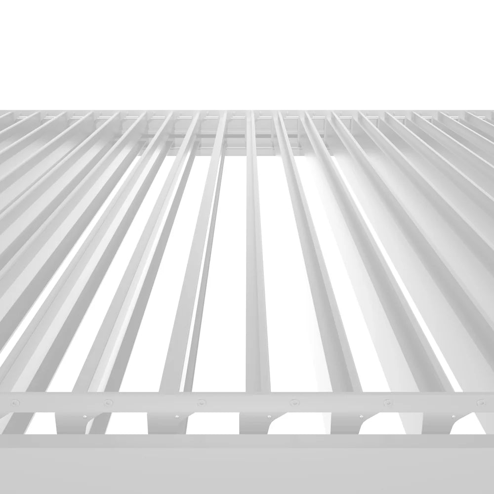 Pergola Bioclimatica 4x5 Addossata Bianca Motorizzata Con Led