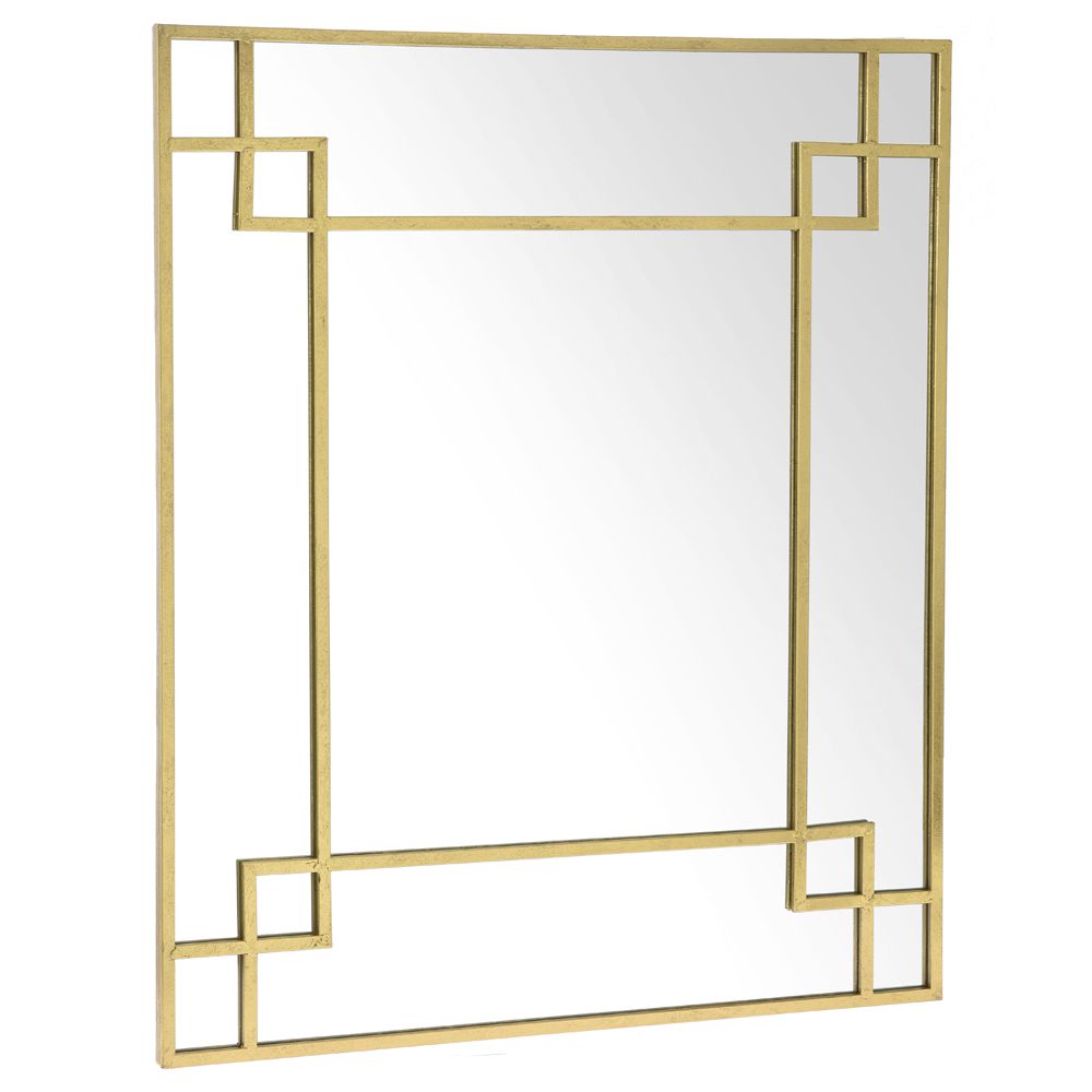 Specchio Cornice Metallo Finitura Oro 80x95 Cm