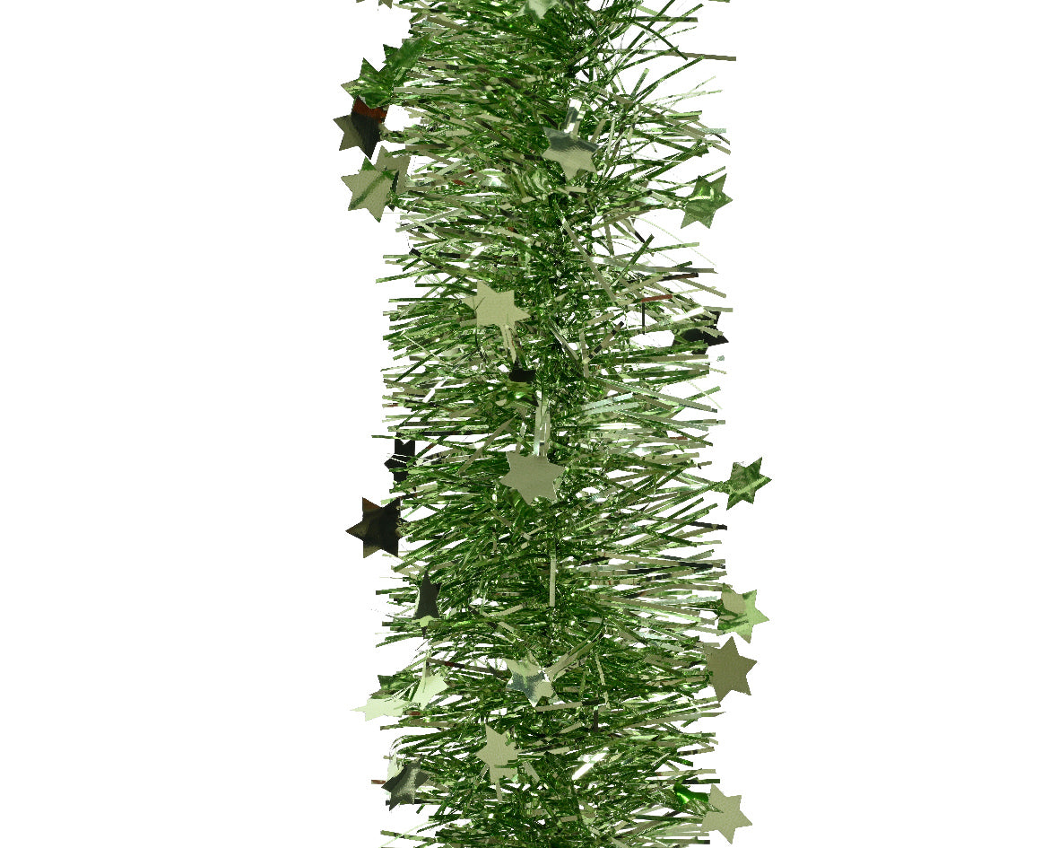 Stella Filante Con Stelle Green Tea STELLA ghirlanda decorativa natalizia da 2,70 m con stelle applicate per addobbi - DeMatteis.it