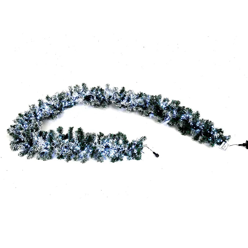 Festone Innevato 2,7 m 500 Led Reversibili Caldo Freddo per decorazione natalizia con illuminazione regolabile - DeMatteis.it