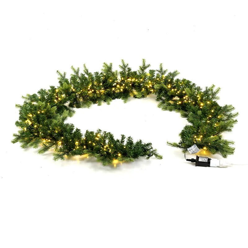 Festone Verde 2,7 m 500 Led Reversibili Caldo Freddo ghirlanda natalizia decorativa con illuminazione LED - DeMatteis.it