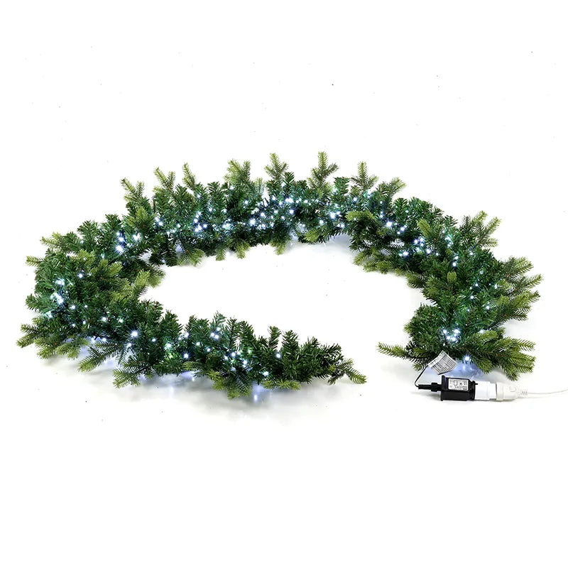 Festone Verde 2,7 m con 500 Led Reversibili per illuminazione decorativa natalizia caldo freddo - DeMatteis.it