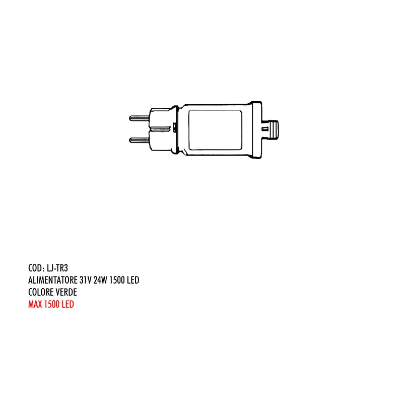 Alimentatore 31V 24W per strisce LED fino a 1500 LED con spina europea - DeMatteis.it