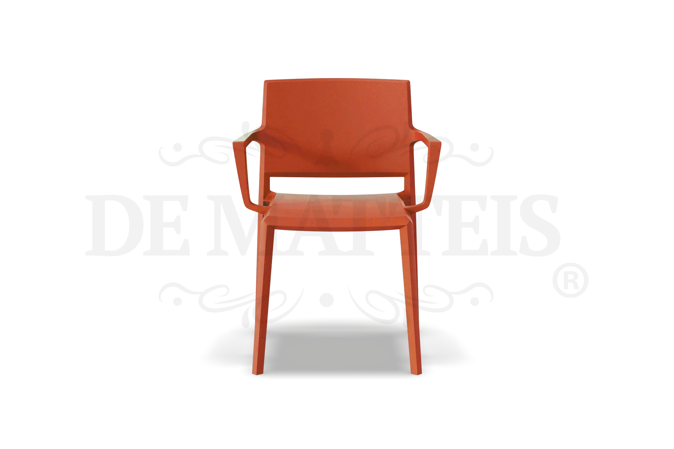 Sedia Esterno Resina Studio Con Braccioli Arancione