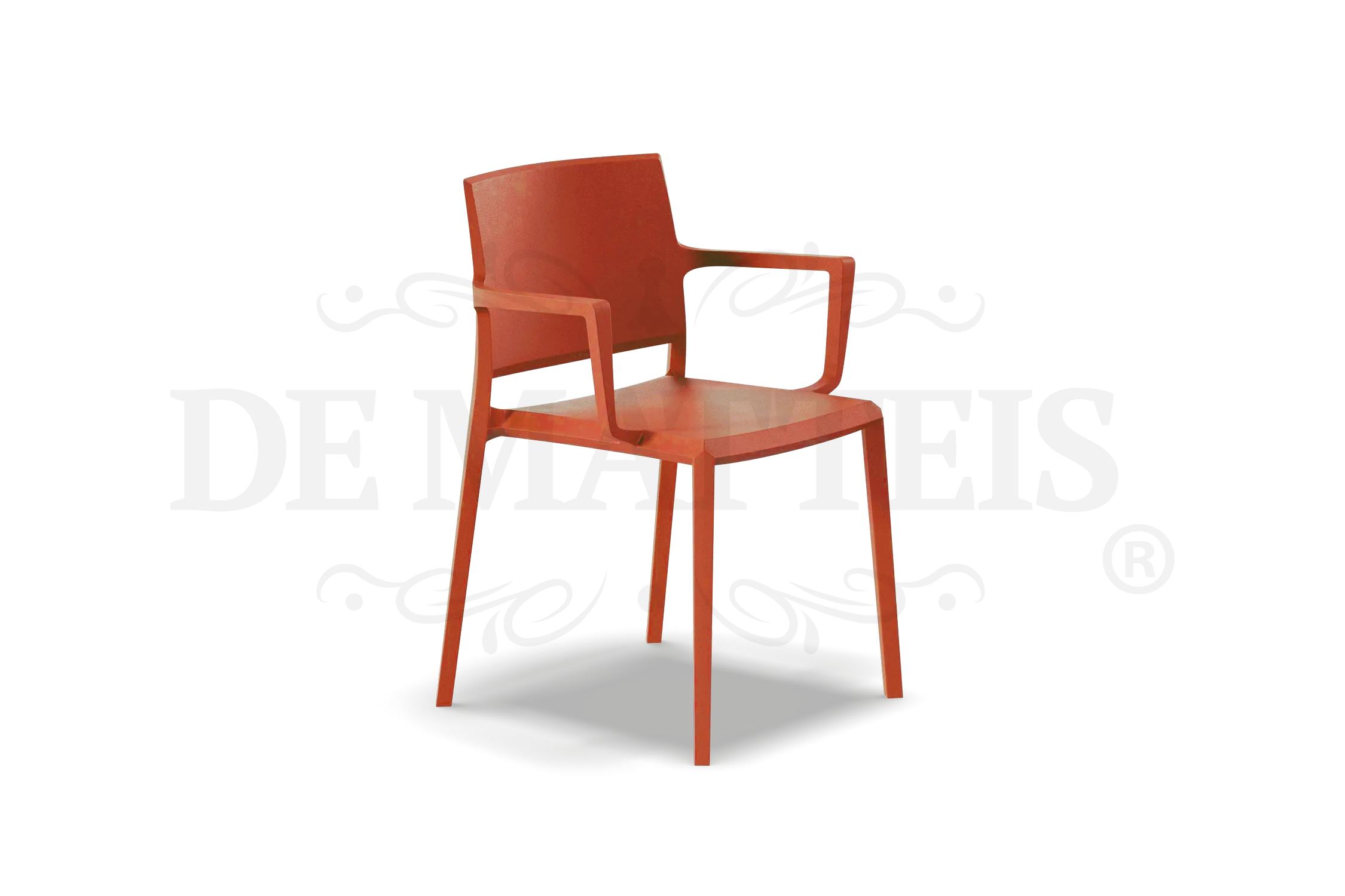 Sedia Esterno Resina Studio Con Braccioli Arancione