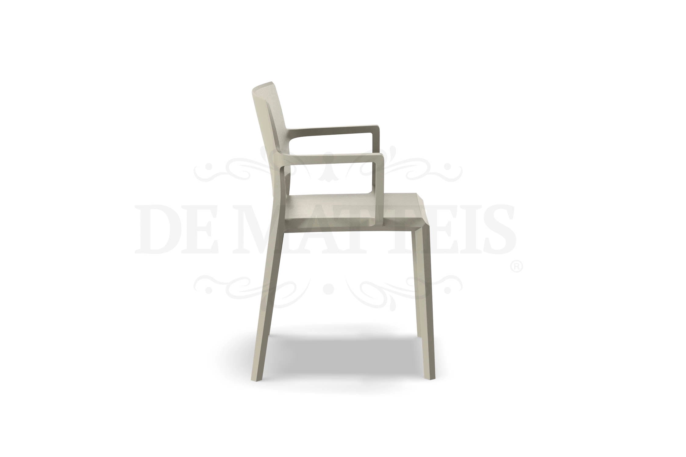 Sedia Esterno Resina Studio Con Braccioli Tortora