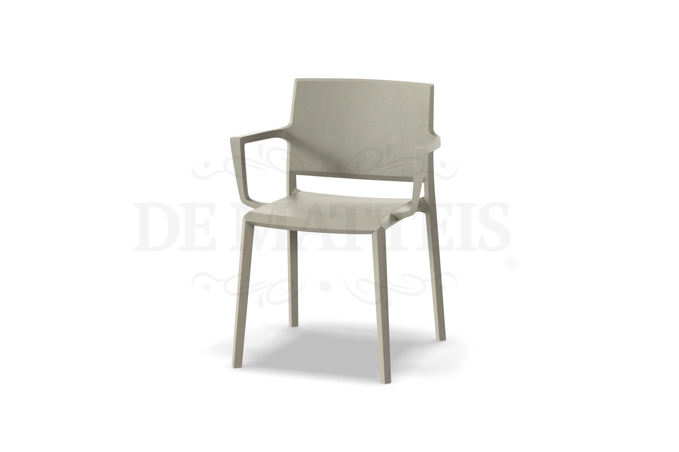 Sedia Esterno Resina Studio Con Braccioli Tortora