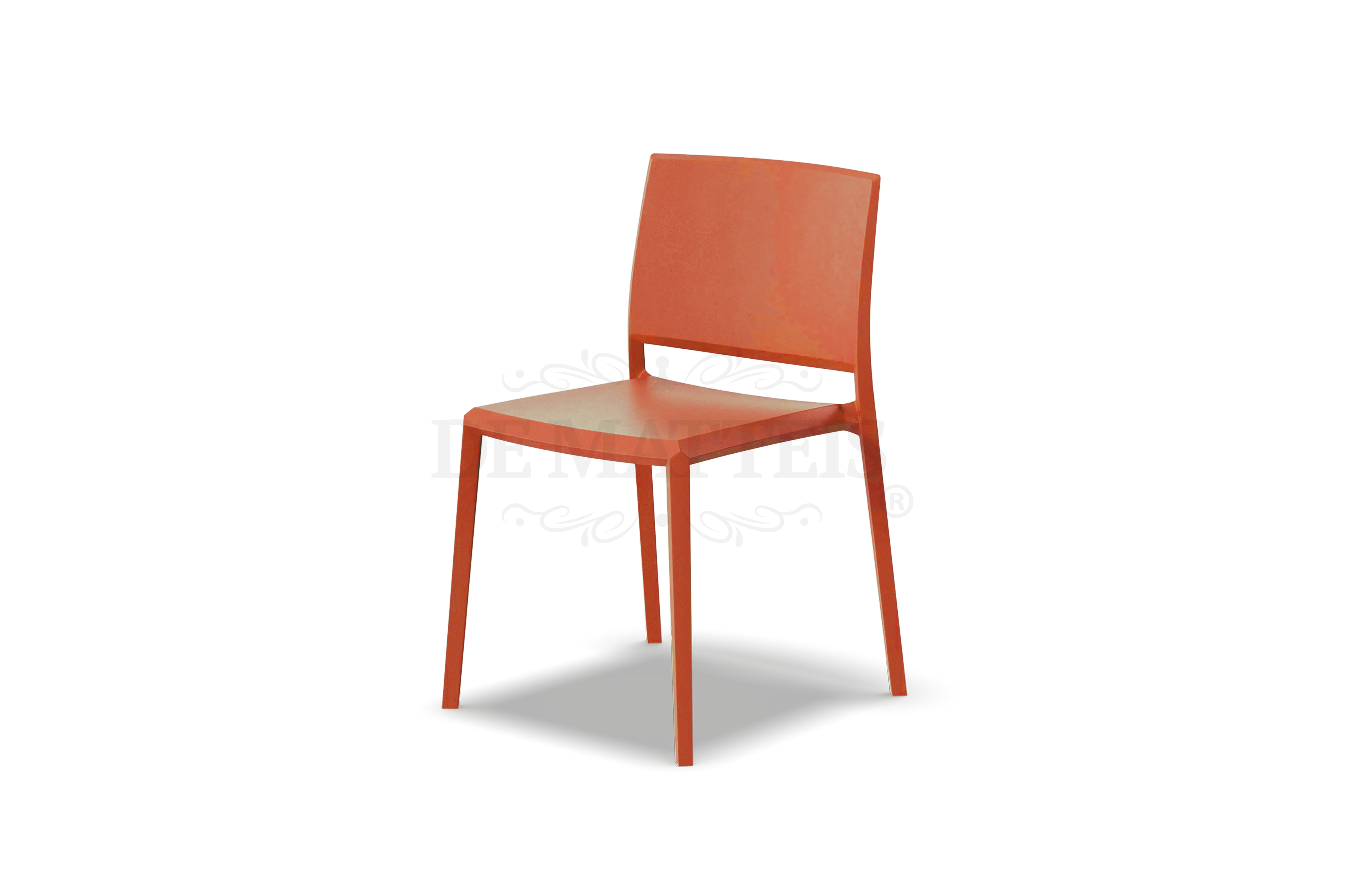De Matteis, Sedia Esterno Resina Studio Arancione con design moderno minimale in resina termoplastica arancione dalla finitura opaca e linee essenziali - DeMatteis.it