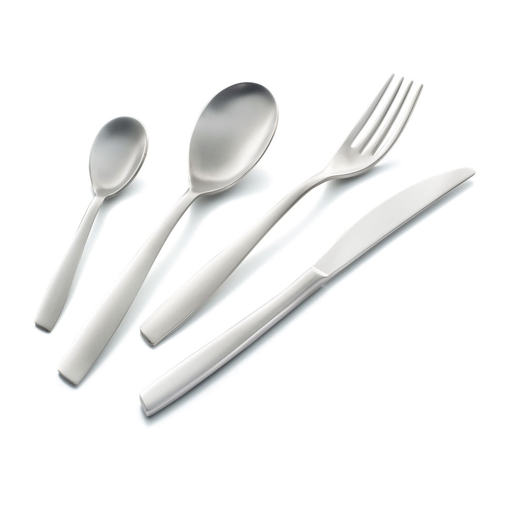 Set 24 Posate Acciaio Eleven Tutto Sabbiato