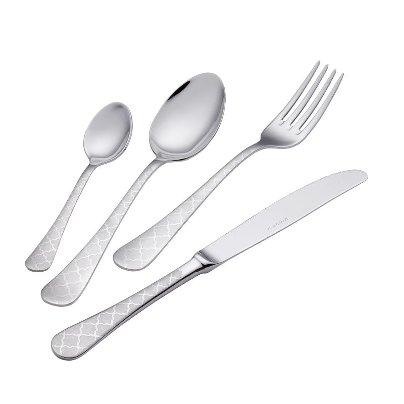 Set 24 Posate Acciaio Milano Damask 18/10