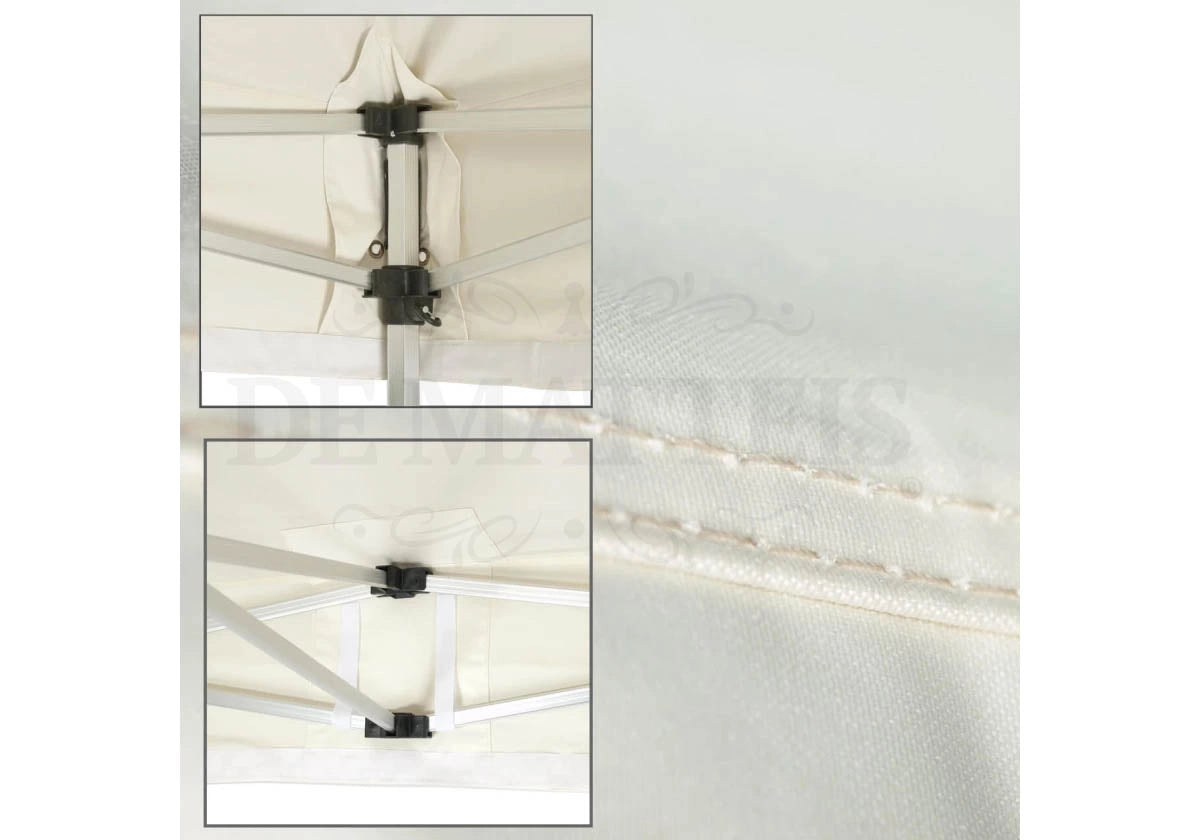 Gazebo Pieghevole 3x3 M Alluminio Beige Con Custodia Pro40