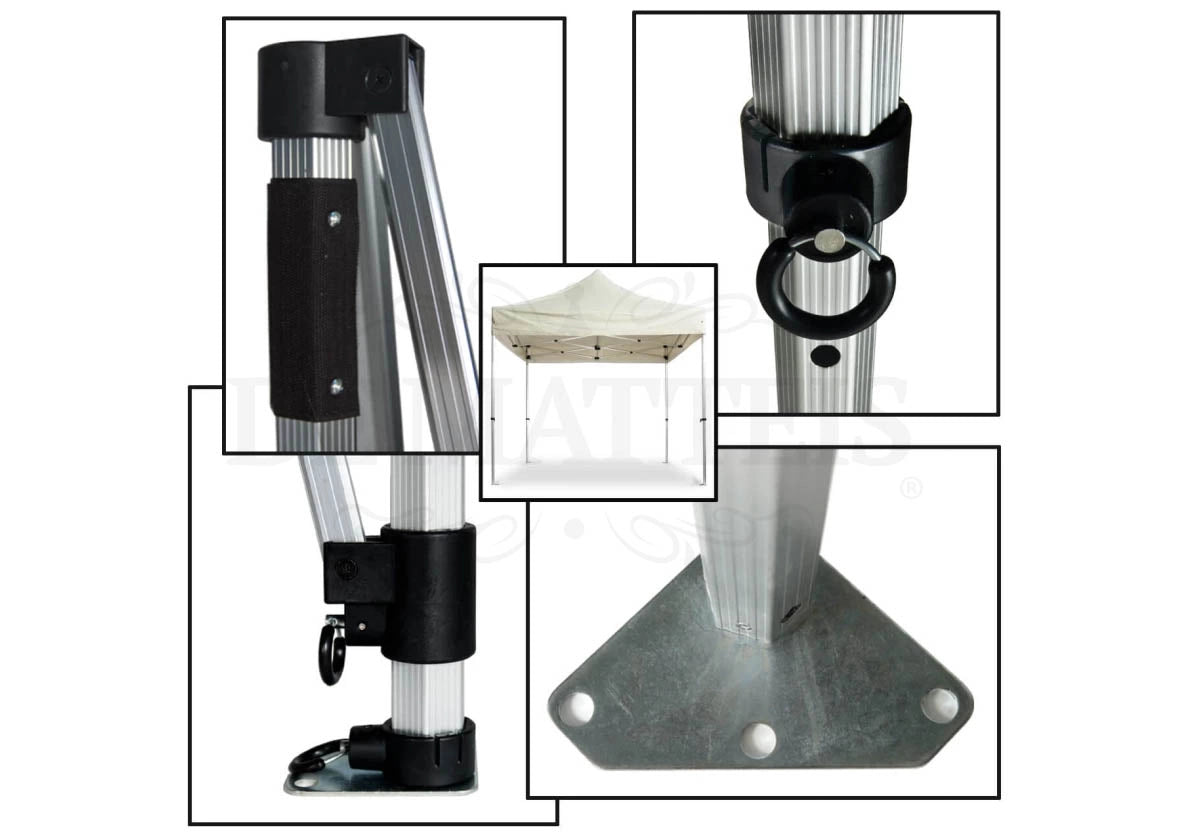 Gazebo Pieghevole 3x3 M Alluminio Beige Con Custodia Pro40