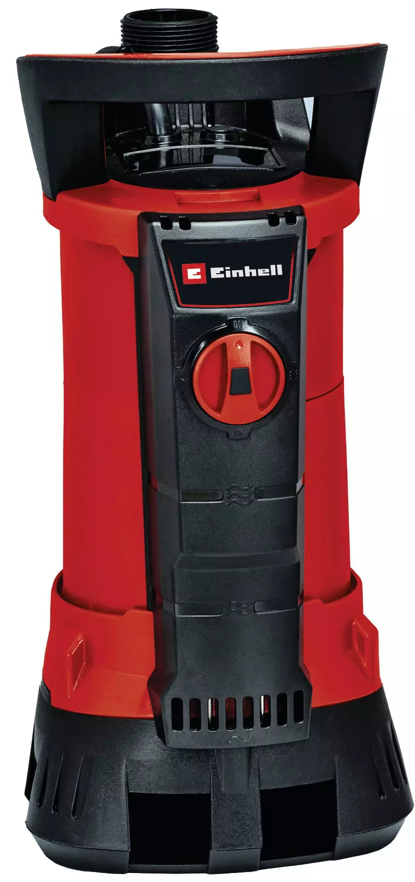 Pompa GE-DP 6935 A ECO Einhell con corpo rosso e nero, tecnologia Aquasensor per acque scure, design compatto con impugnatura ergonomica e sistema avanzato Eco Power per massima efficienza. | Dematteis.it