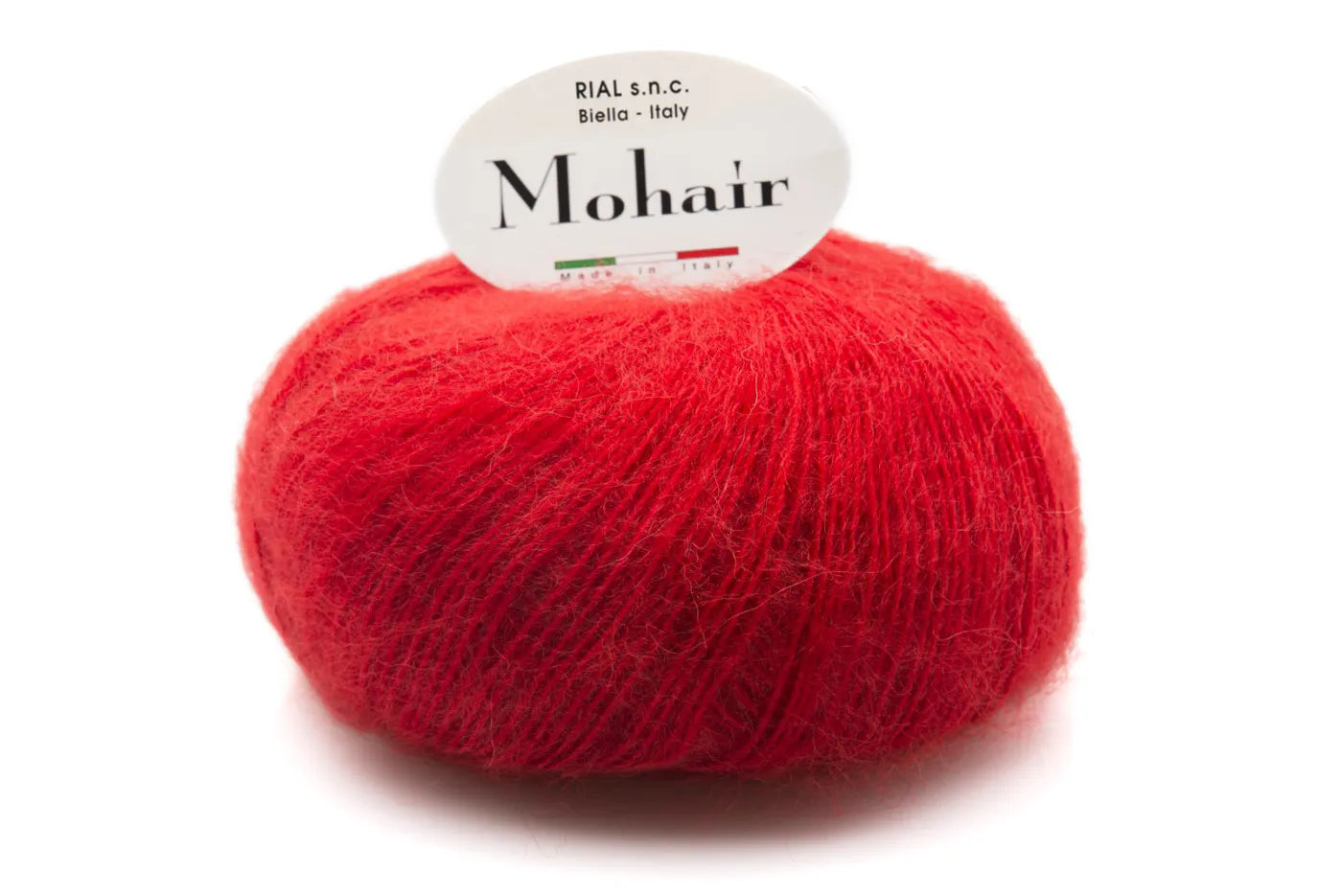 Rial, Filato Mohair 50 g colore 118 rosso intenso con texture soffice e pelosa per lavori a maglia e uncinetto - DeMatteis.it