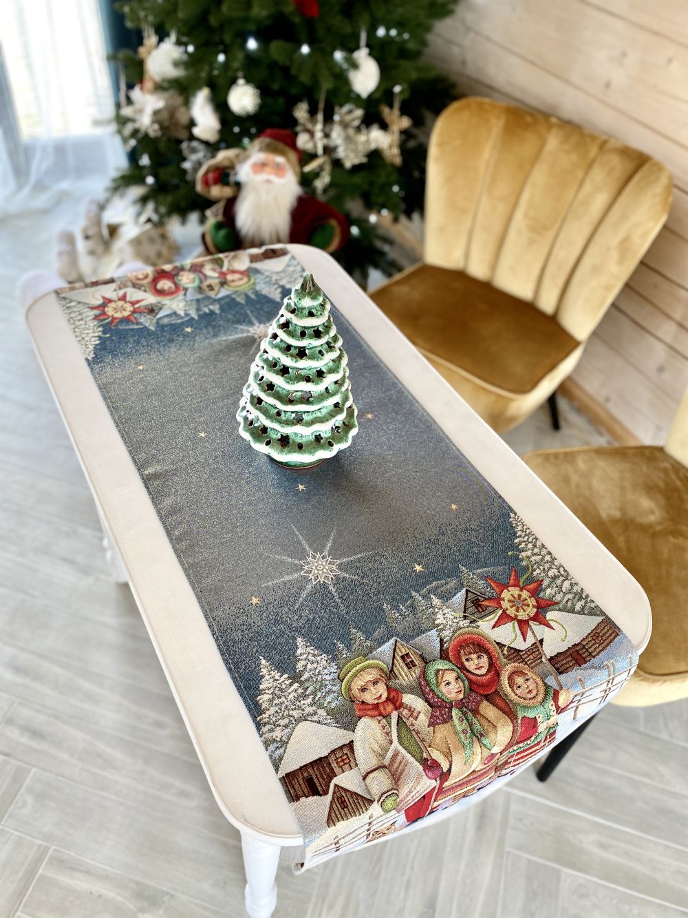 Runner Decoro Bambini 45x140 cm per tavola con motivi natalizi tradizionali - DeMatteis.it