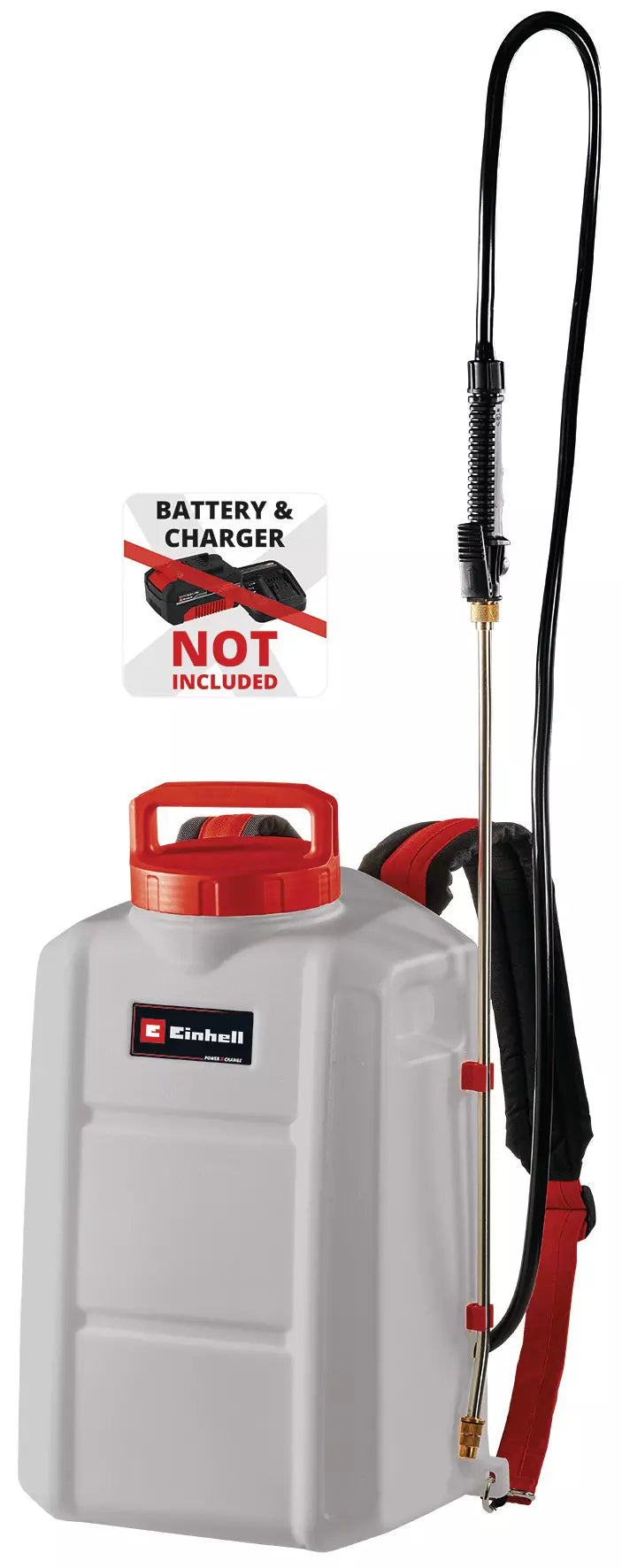 Lo spruzzatore GE WS 18/150 Li Einhell con serbatoio trasparente e lancia in acciaio inossidabile, ideale per l'applicazione di pesticidi e fertilizzanti. Sistema a batteria Power X-Change per massima mobilità. | Dematteis.it