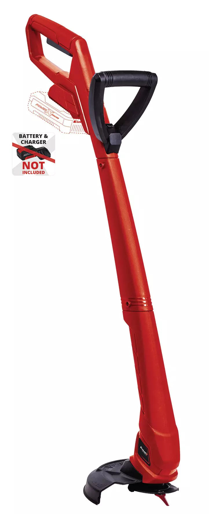 Tagliabordi GC-CT 18/24 Li P Einhell rosso con impugnatura ergonomica a due mani, parte della famiglia Power X-Change, ideale per la rifinitura precisa di bordi e angoli difficili del giardino. | Dematteis.it