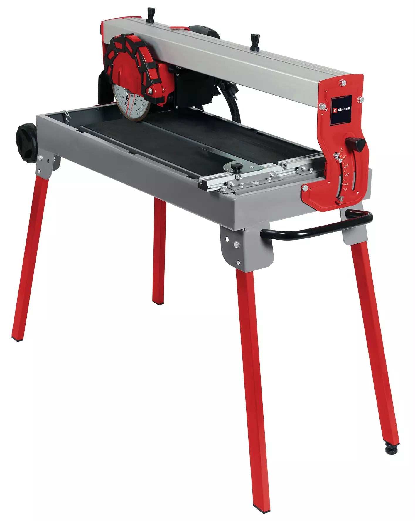 Tagliapiastrelle radiale TE TC 620/1 U Einhell con disco diamantato turbo da 200mm, motore da 900W, sistema di raffreddamento ad acqua e banchetto ripiegabile con piedini regolabili in altezza. | Dematteis.it