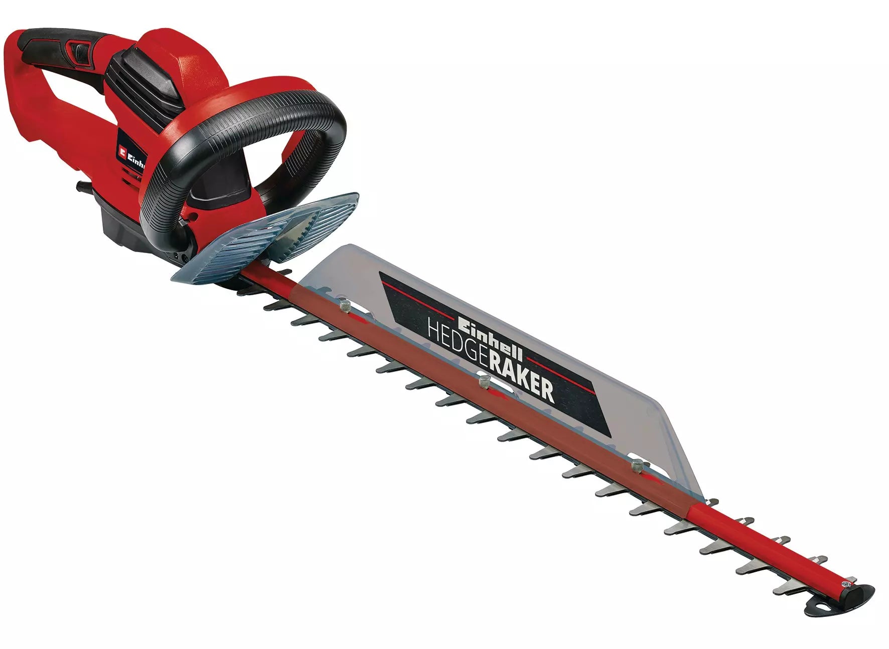Il tagliasiepi elettrico GE EH 6560 di Einhell con impugnatura ergonomica, lama in acciaio diamantato da 600mm e potenza di 650W, ideale per la potatura professionale di siepi e arbusti. | Dematteis.it