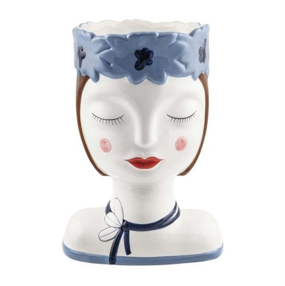 Vaso Viso Donna Naif Ceramica 26x15x19 Cm