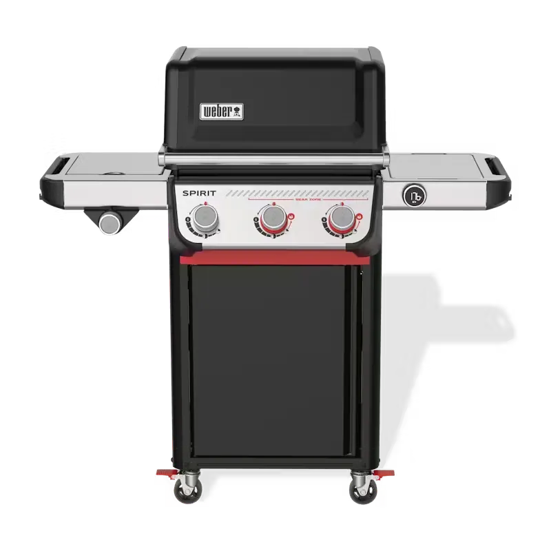 Il Weber barbecue a gas Spirit Ep-335 con sistema Sear Zone a 3 bruciatori, termometro digitale e ripiani in acciaio inox. Design elegante e robusto per una cottura professionale all'aperto. | Dematteis.it