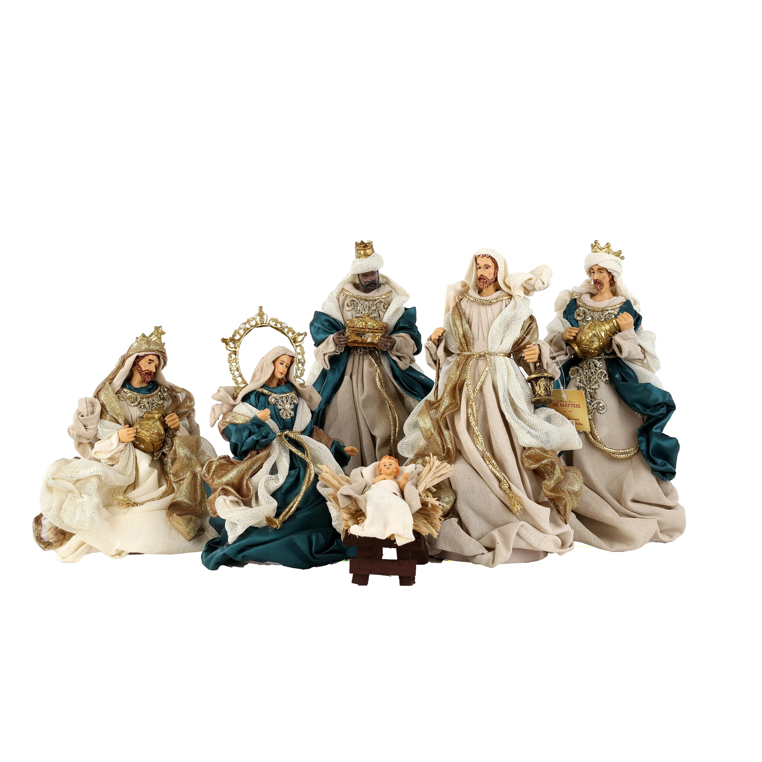 Personaggi Presepe 25 Cm Blu Oro