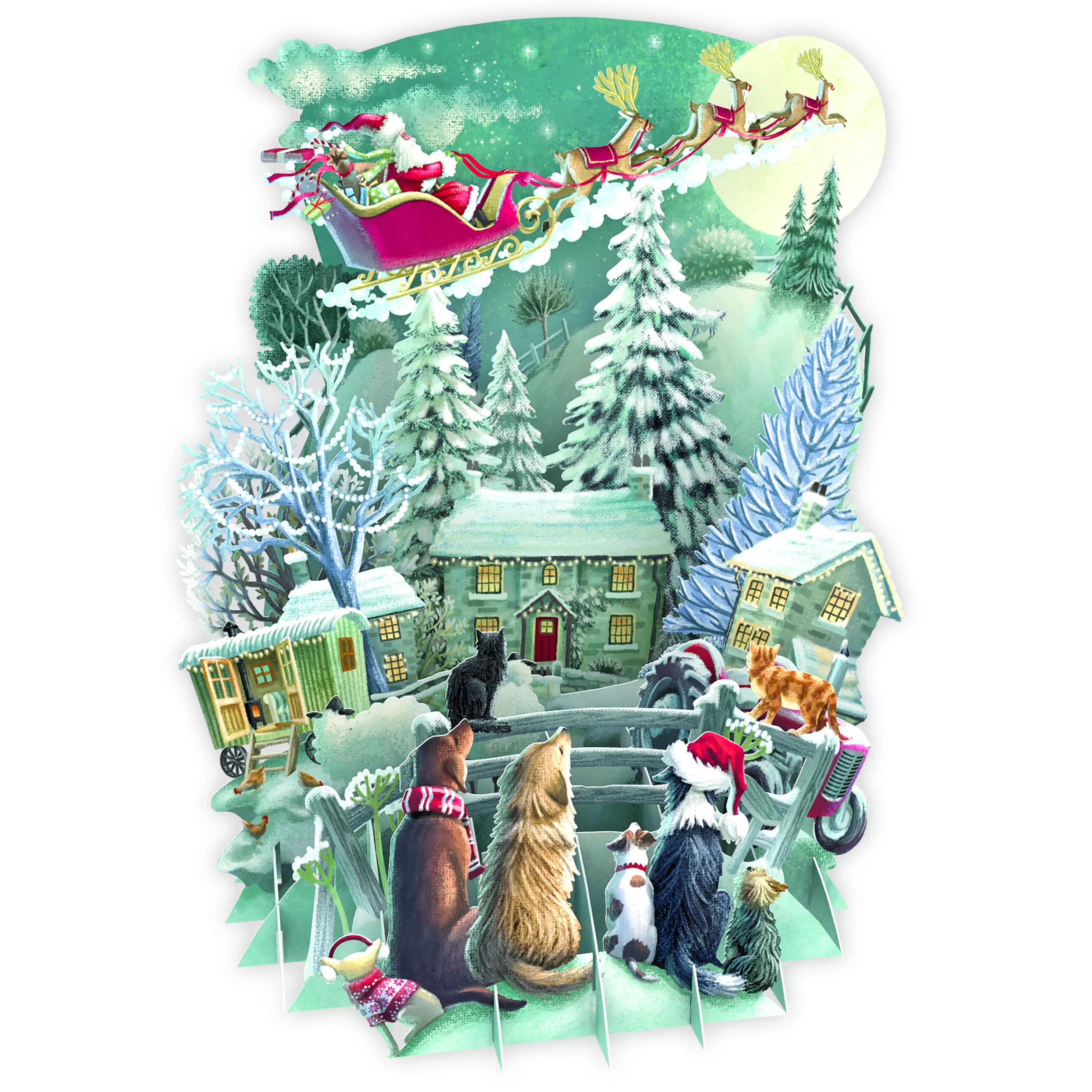 Biglietto auguri 3D Its Santa con effetto tridimensionale per festività natalizie - DeMatteis.it